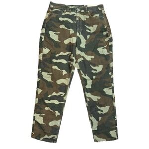 American Eagle Super Stretch Camo Corduroy Mom‎ Jean Woman's Size 12 NWT